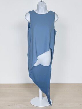 CARLA by Rozarancio Asymmetric Sleeveless Tunic Top –Light Blue Size 8 (EU 40)